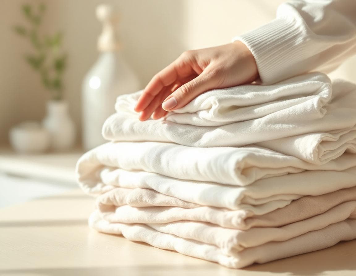 Fresh, neatly folded clean laundry